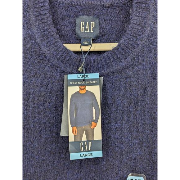 Gap Crewneck Sweater Large Blue Long Sleeve Work Staple Heavy Weight Office Mens - Picture 3 of 9